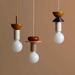 Wooden & Glass Pendant Lamp