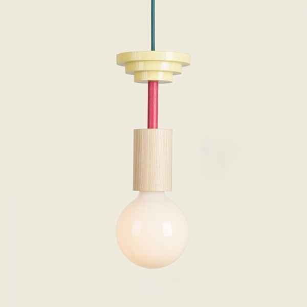 Wooden & Glass Pendant Lamp