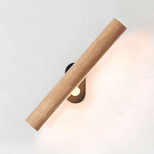 Solid wood wall lamp