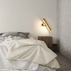 Solid wood wall lamp