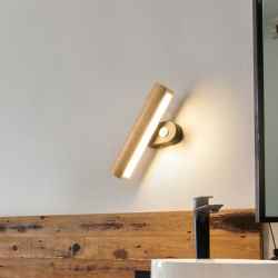 Solid wood wall lamp