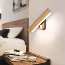 Solid wood wall lamp