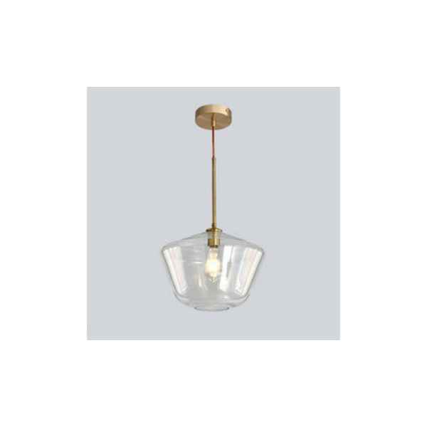 Iron & Glass Pendant Lamp 30x30x95H(Total200H)-Transparent&Gold