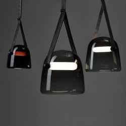 Glass&Leather Pendant Lamp 20x19x150H-Amber