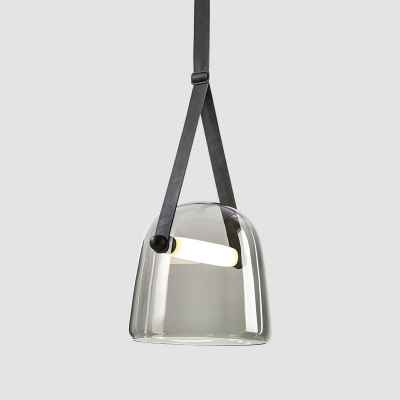 Glass&Leather Pendant Lamp 20x19x150H-Amber