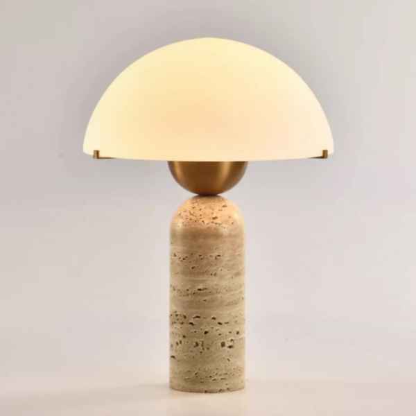 Glass&Travertine Table Lamp