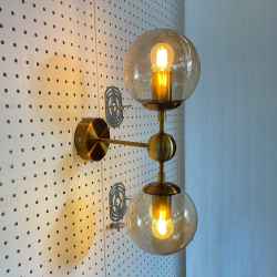 2Heads Glass Iron Wall Lamp