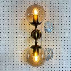 2Heads Glass Iron Wall Lamp