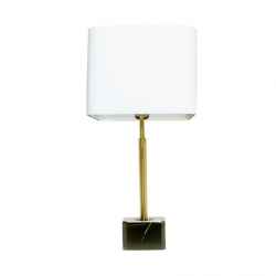 Black Marble Table Lamp w/White Shade