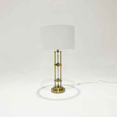 Metal Table Lamp-Gold w/Black Shade